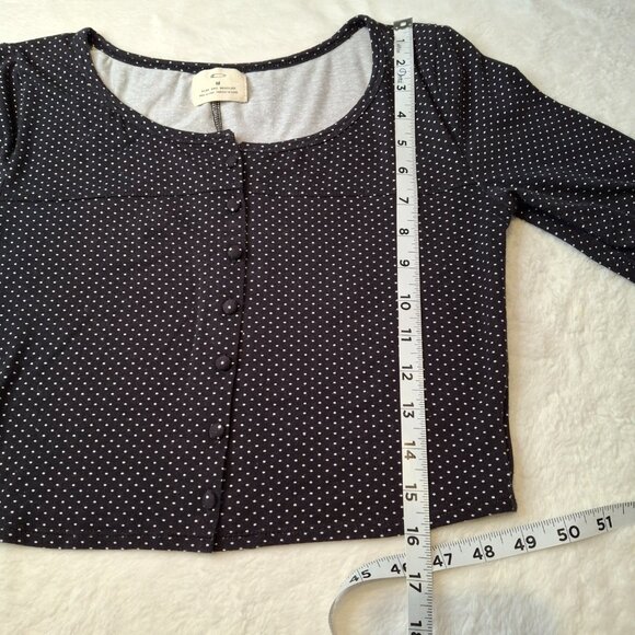 Pins & Needles Polka Dot Crop Top Sz M Button Front Rockabilly Retro Pin Up - Picture 11 of 14